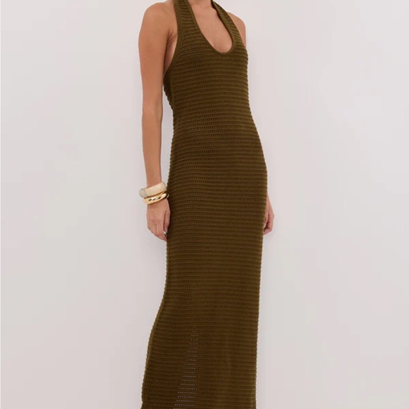 NWT • DISSH Gina Olive crochet halter dress Size Medium - Picture 12 of 13